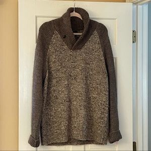 J Crew Brown Shawl Neck Sweater